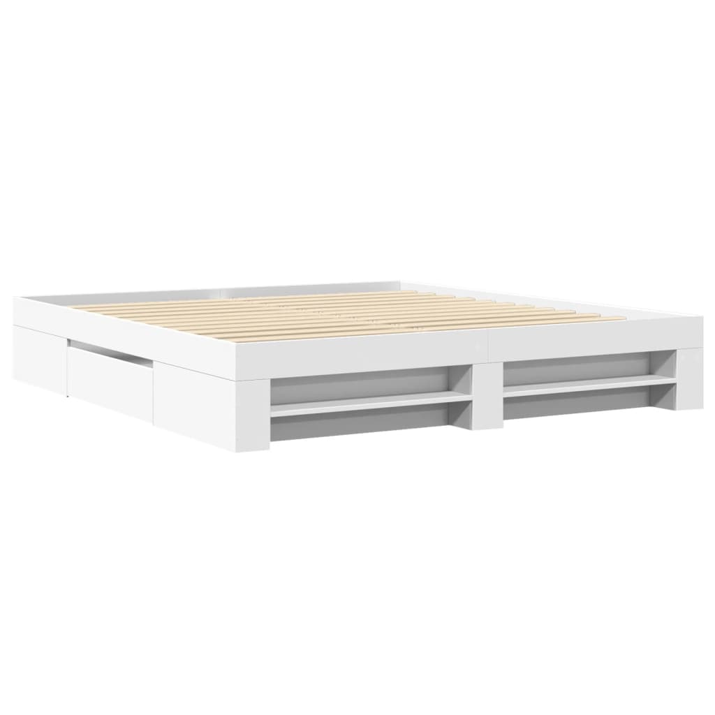 Bedframe massief hout wit 200x200 cm is nu te koop bij PeponiXL, paradijselijk wonen!