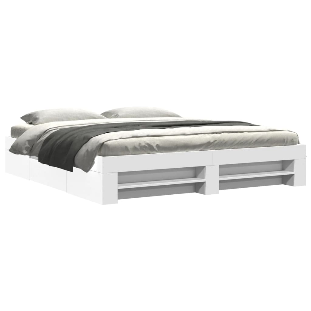 Bedframe massief hout wit 200x200 cm is nu te koop bij PeponiXL, paradijselijk wonen!