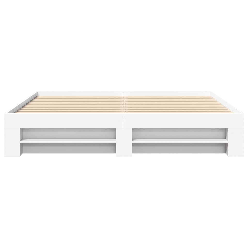 Bedframe massief hout wit 200x200 cm is nu te koop bij PeponiXL, paradijselijk wonen!