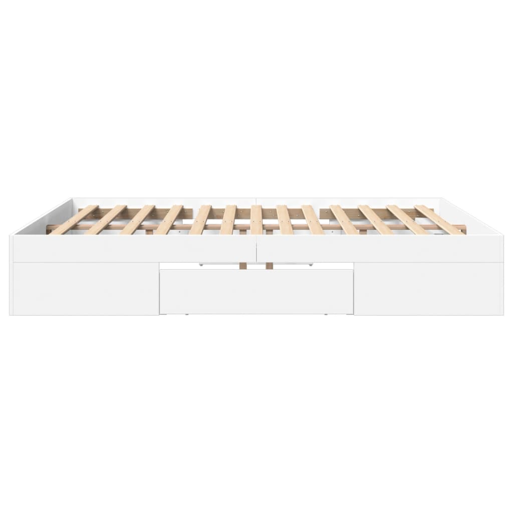Bedframe massief hout wit 200x200 cm is nu te koop bij PeponiXL, paradijselijk wonen!