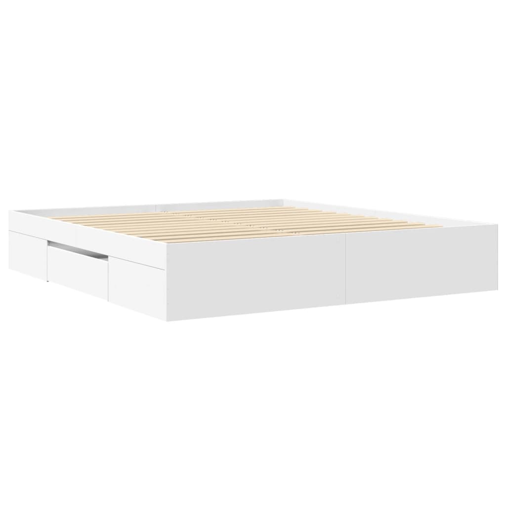 Bedframe massief hout wit 200x200 cm is nu te koop bij PeponiXL, paradijselijk wonen!