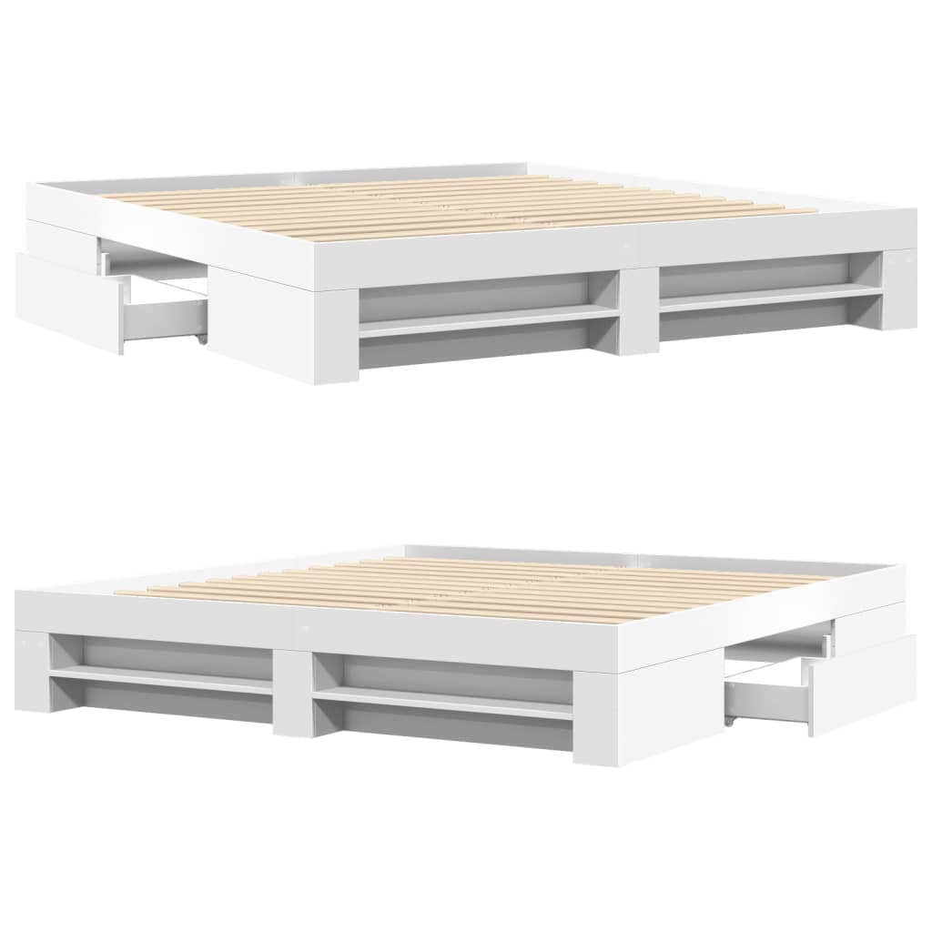 Bedframe massief hout wit 200x200 cm is nu te koop bij PeponiXL, paradijselijk wonen!