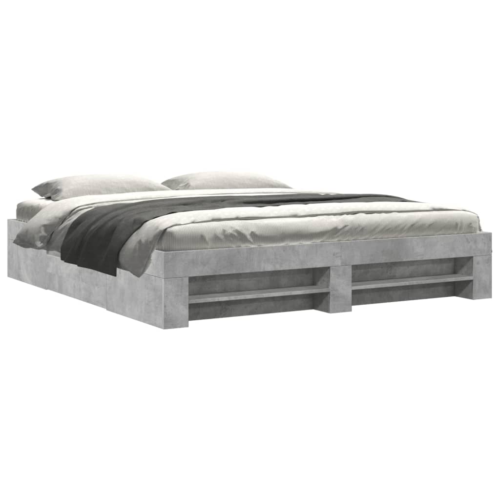 Bedframe bewerkt hout betongrijs 200x200 cm is nu te koop bij PeponiXL, paradijselijk wonen!