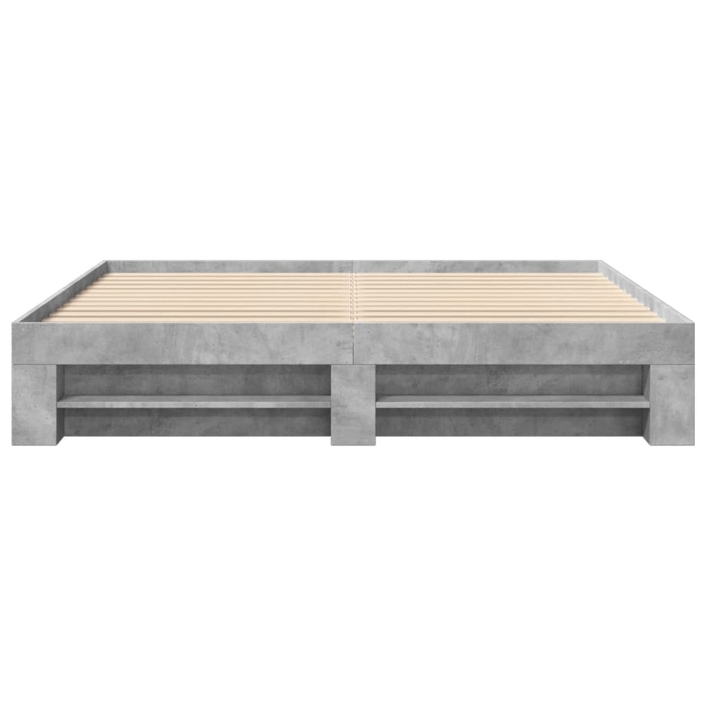 Bedframe bewerkt hout betongrijs 200x200 cm is nu te koop bij PeponiXL, paradijselijk wonen!