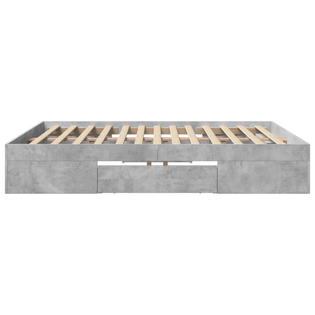 Bedframe bewerkt hout betongrijs 200x200 cm is nu te koop bij PeponiXL, paradijselijk wonen!