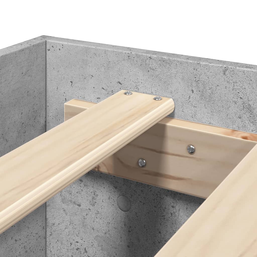 Bedframe bewerkt hout betongrijs 200x200 cm is nu te koop bij PeponiXL, paradijselijk wonen!
