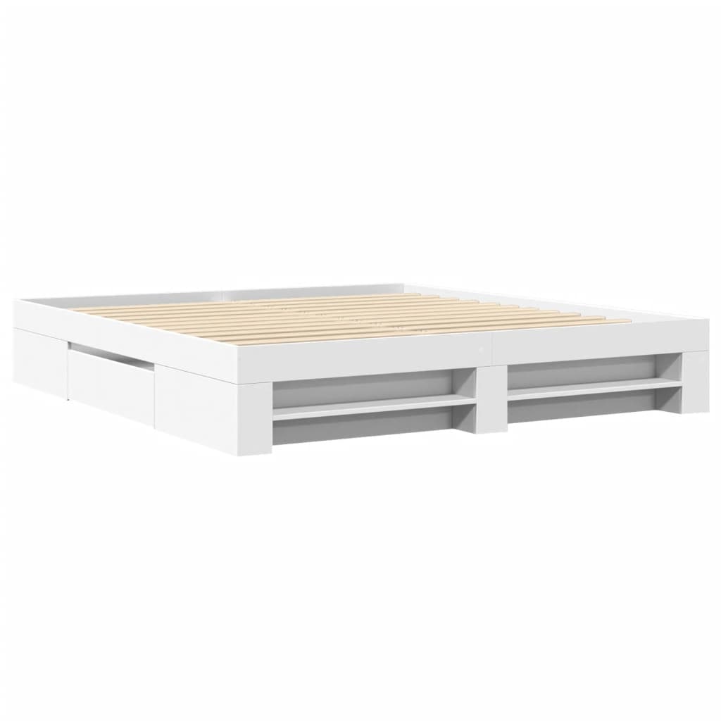 Bedframe zonder matras 180x200 cm spaanplaat wit is nu te koop bij PeponiXL, paradijselijk wonen!