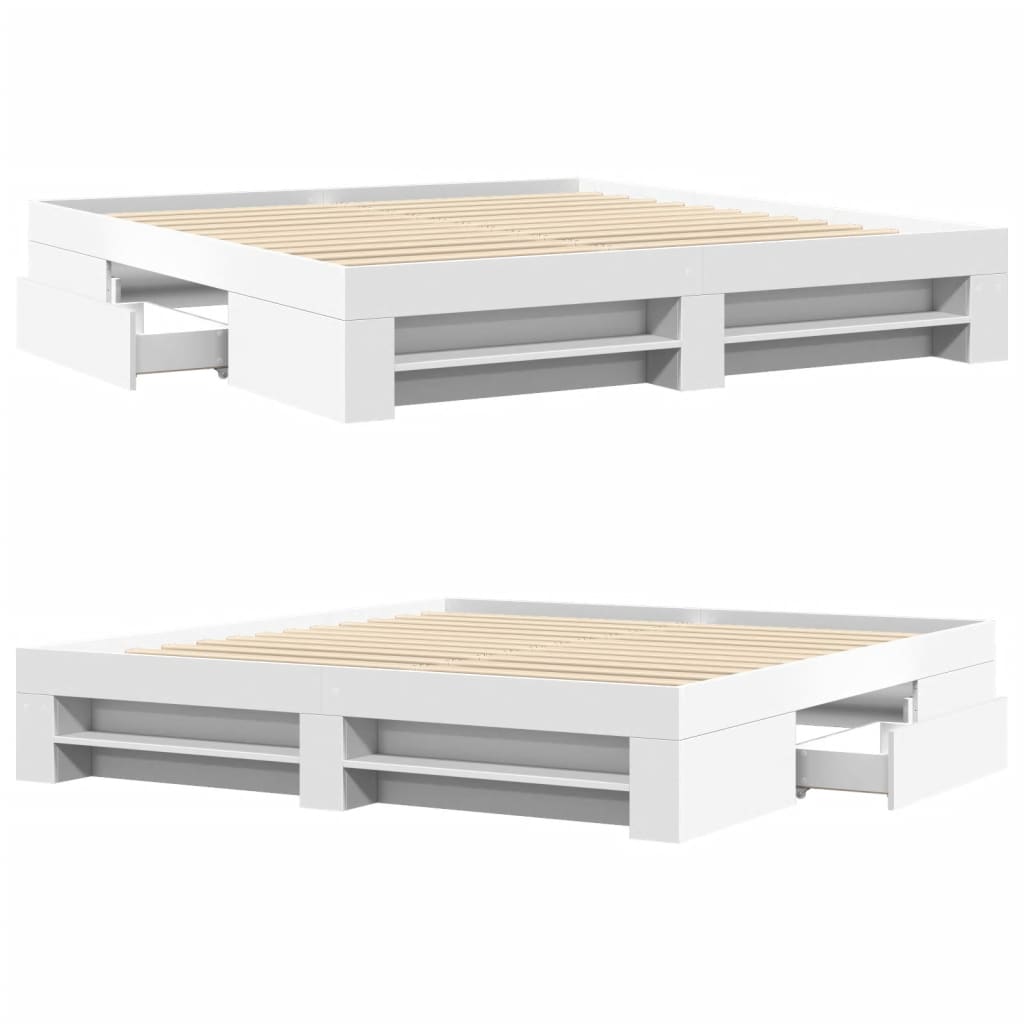 Bedframe zonder matras 180x200 cm spaanplaat wit is nu te koop bij PeponiXL, paradijselijk wonen!