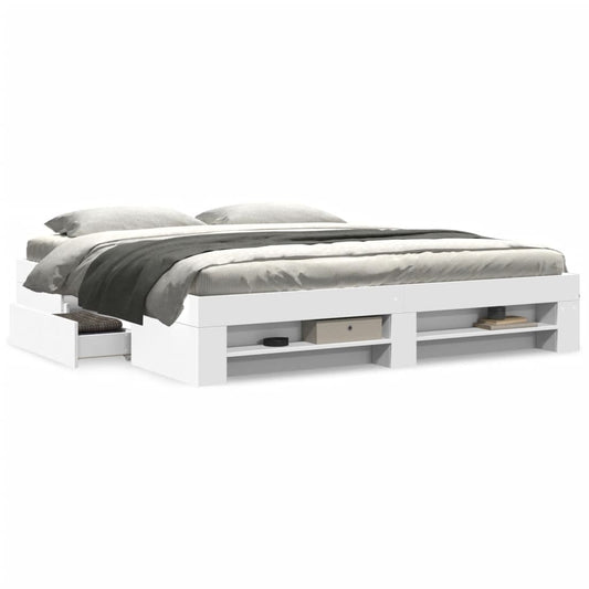 Bedframe zonder matras 180x200 cm spaanplaat wit is nu te koop bij PeponiXL, paradijselijk wonen!