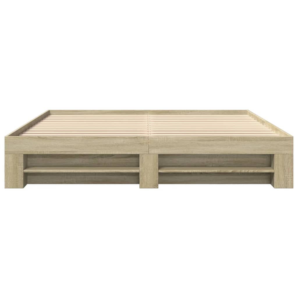 Bedframe zonder matras hout sonoma eikenkleurig 180x200 cm is nu te koop bij PeponiXL, paradijselijk wonen!