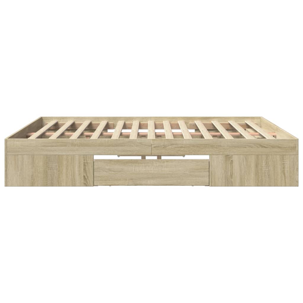 Bedframe zonder matras hout sonoma eikenkleurig 180x200 cm is nu te koop bij PeponiXL, paradijselijk wonen!