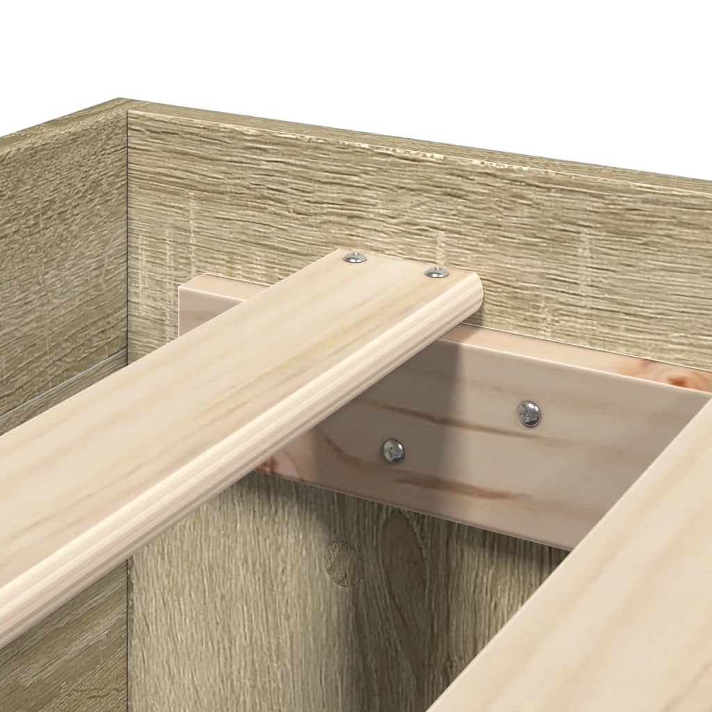 Bedframe zonder matras hout sonoma eikenkleurig 180x200 cm is nu te koop bij PeponiXL, paradijselijk wonen!