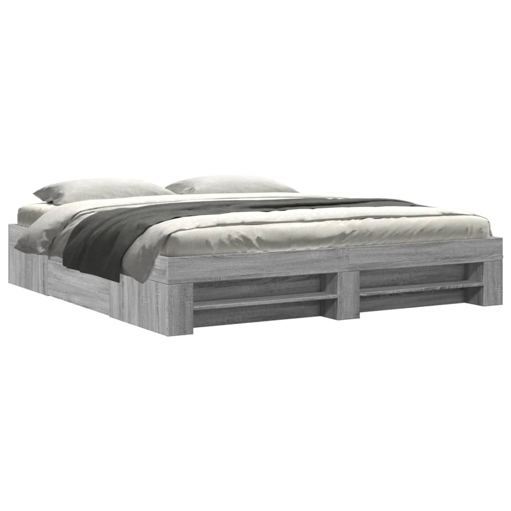 Bedframe zonder matras 180x200 cm spaanplaat grijs Sonoma is nu te koop bij PeponiXL, paradijselijk wonen!