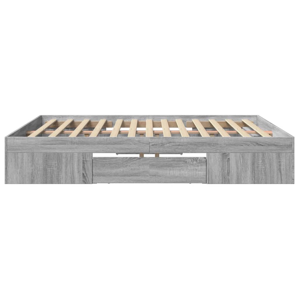 Bedframe zonder matras 180x200 cm spaanplaat grijs Sonoma is nu te koop bij PeponiXL, paradijselijk wonen!