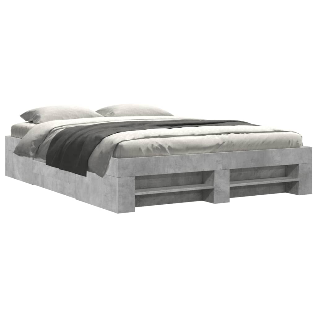 Bedframe zonder matras 160x200 cm spaanplaat betongrijs is nu te koop bij PeponiXL, paradijselijk wonen!