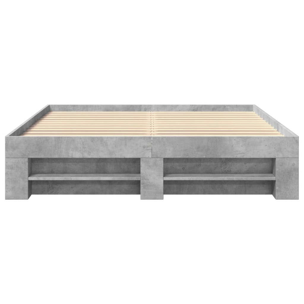 Bedframe zonder matras 160x200 cm spaanplaat betongrijs is nu te koop bij PeponiXL, paradijselijk wonen!