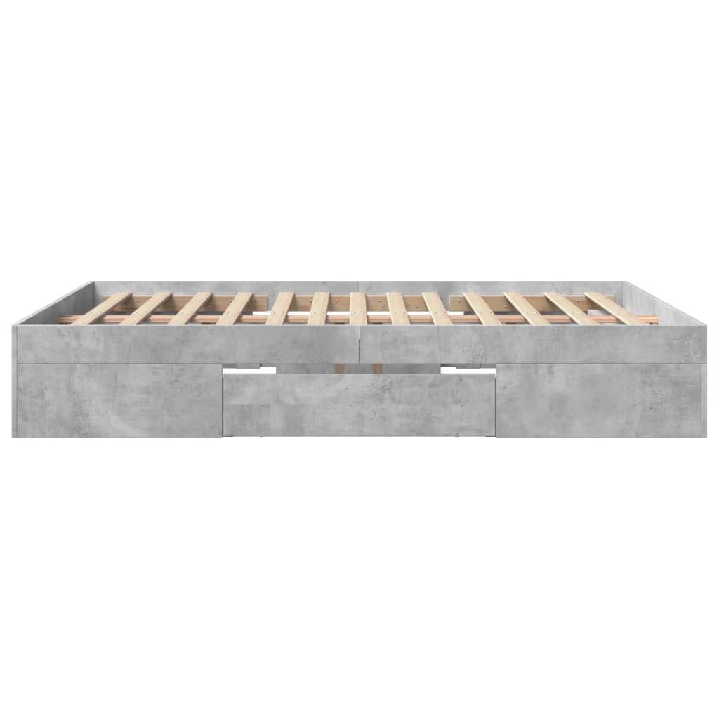 Bedframe zonder matras 160x200 cm spaanplaat betongrijs is nu te koop bij PeponiXL, paradijselijk wonen!