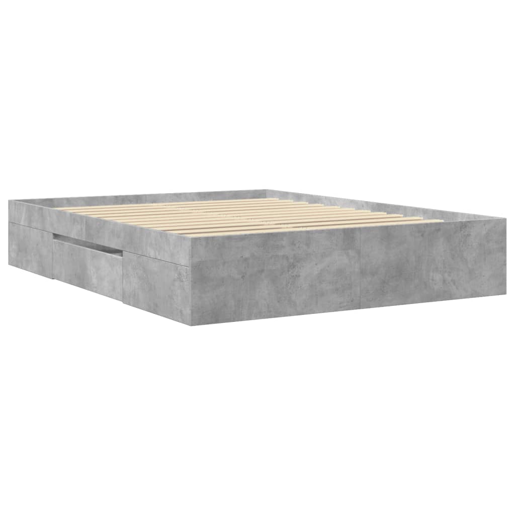 Bedframe zonder matras 160x200 cm spaanplaat betongrijs is nu te koop bij PeponiXL, paradijselijk wonen!