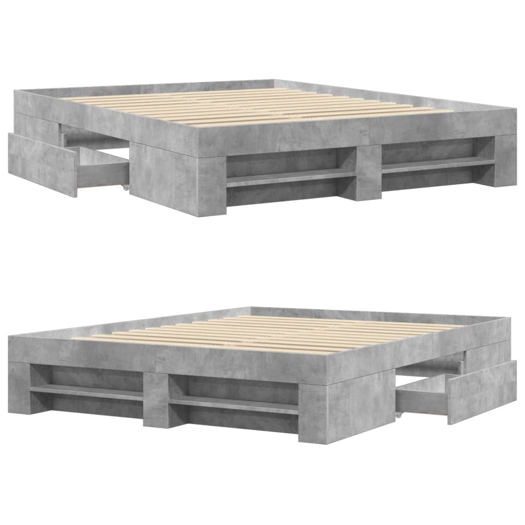Bedframe zonder matras 160x200 cm spaanplaat betongrijs is nu te koop bij PeponiXL, paradijselijk wonen!