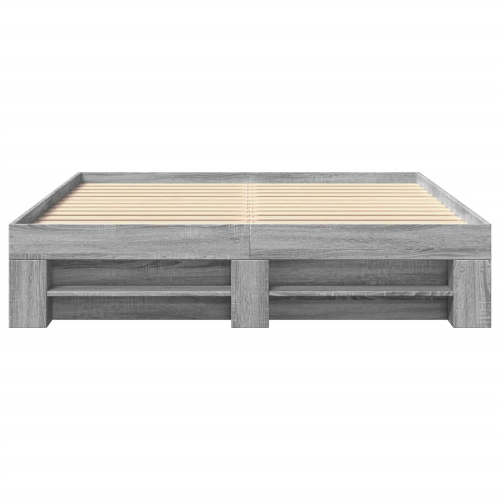 Bedframe zonder matras 160x200 cm spaanplaat grijs Sonoma is nu te koop bij PeponiXL, paradijselijk wonen!