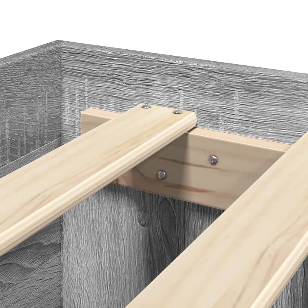 Bedframe zonder matras 160x200 cm spaanplaat grijs Sonoma is nu te koop bij PeponiXL, paradijselijk wonen!