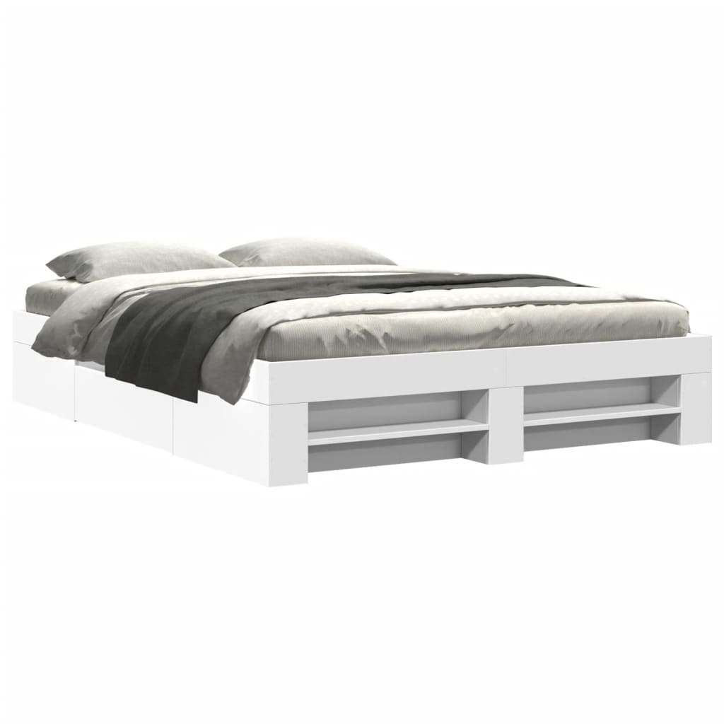 Bedframe bewerkt hout wit 150x200 cm is nu te koop bij PeponiXL, paradijselijk wonen!