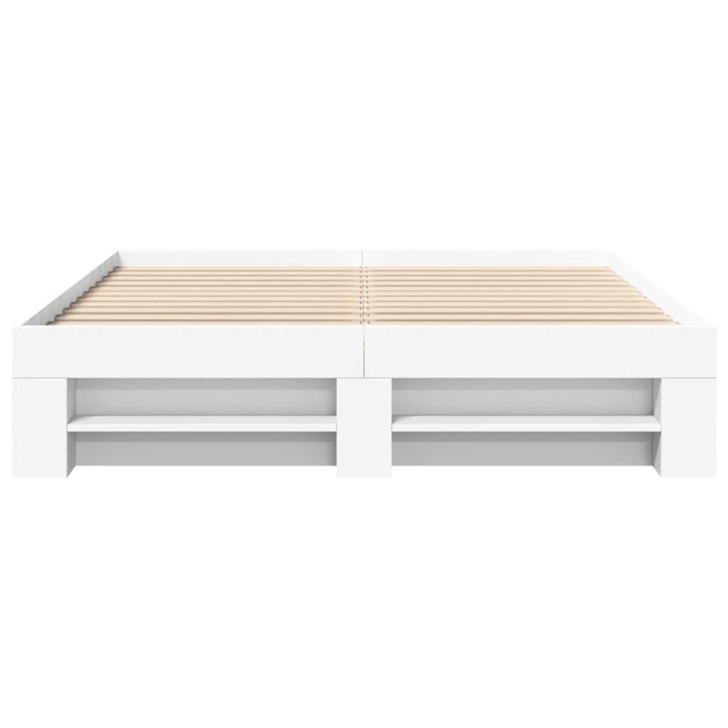 Bedframe bewerkt hout wit 150x200 cm is nu te koop bij PeponiXL, paradijselijk wonen!
