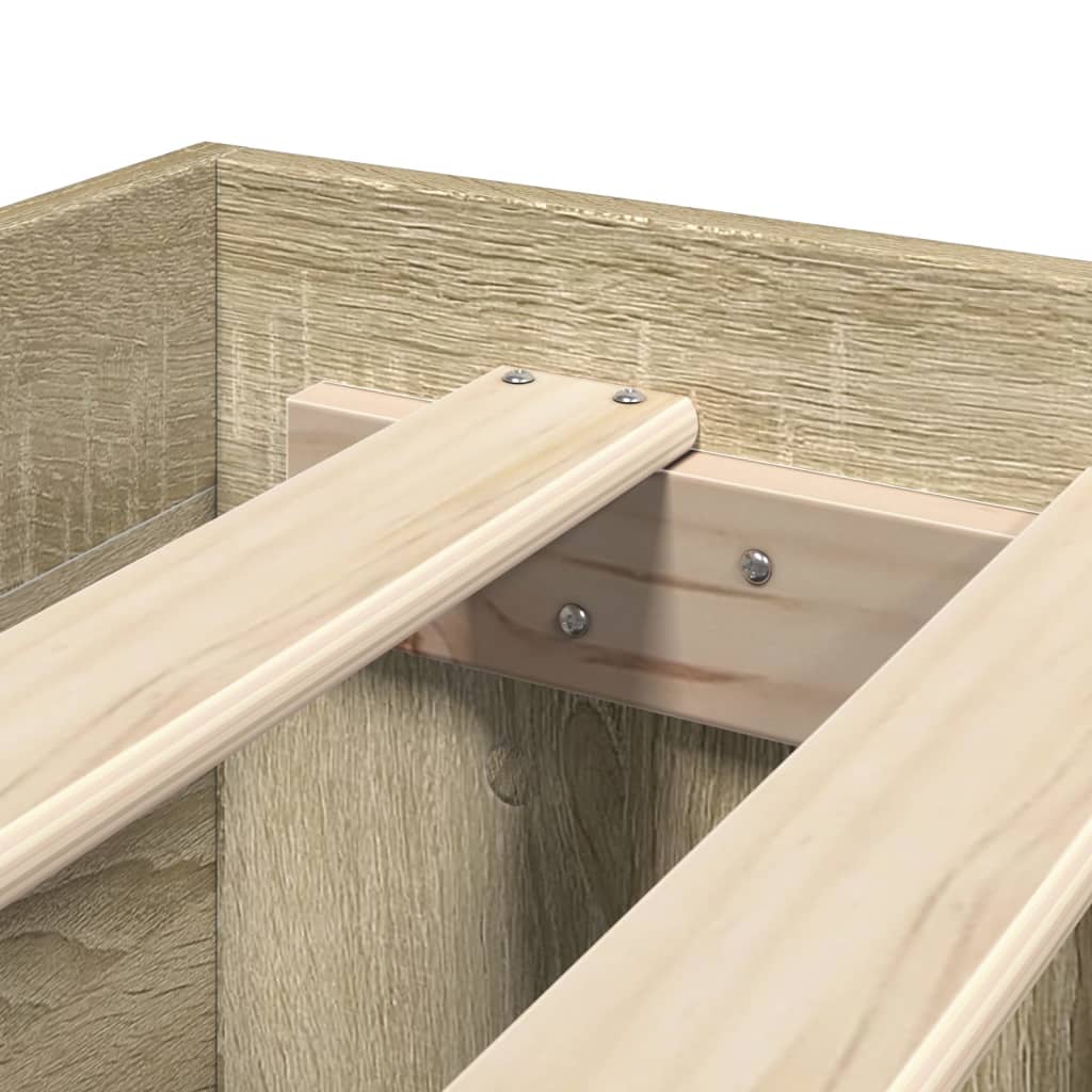 Bedframe zonder matras hout sonoma eikenkleurig 140x200 cm is nu te koop bij PeponiXL, paradijselijk wonen!