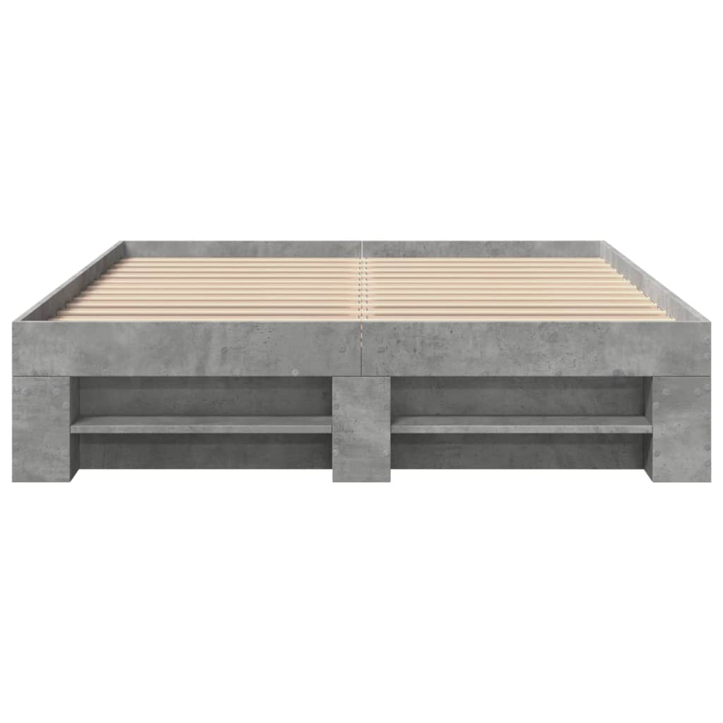 Bedframe bewerkt hout betongrijs 140x200 cm is nu te koop bij PeponiXL, paradijselijk wonen!