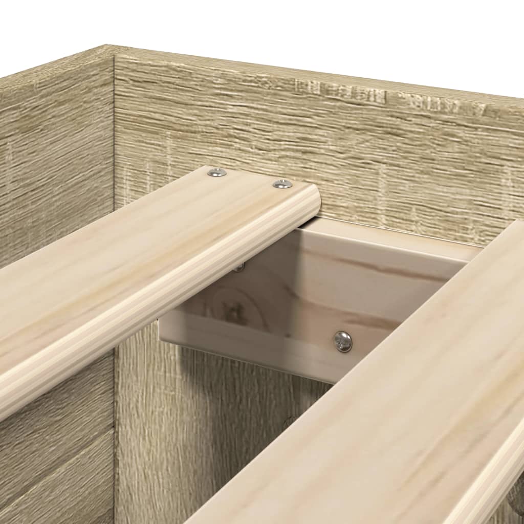 Bedframe zonder matras hout sonoma eikenkleurig 100x200 cm is nu te koop bij PeponiXL, paradijselijk wonen!