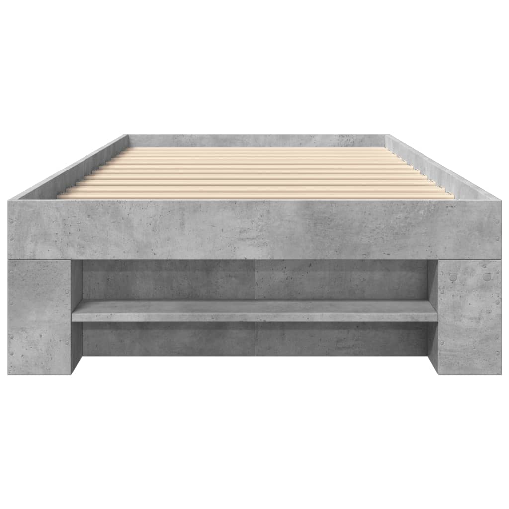 Bedframe bewerkt hout betongrijs 100x200 cm is nu te koop bij PeponiXL, paradijselijk wonen!