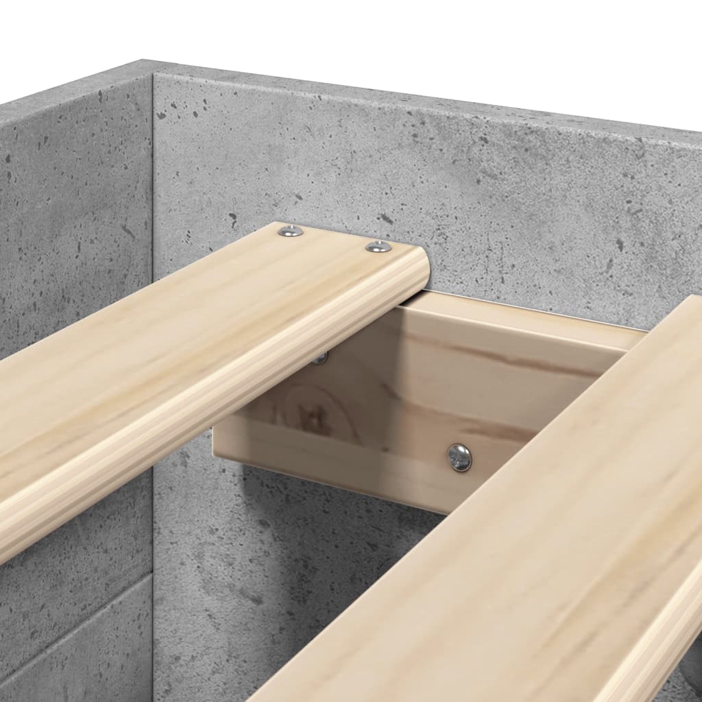 Bedframe bewerkt hout betongrijs 100x200 cm is nu te koop bij PeponiXL, paradijselijk wonen!