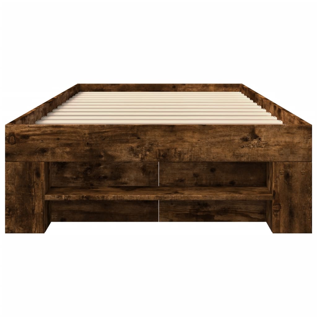 Bedframe zonder matras hout gerookt eikenkleurig 100x200 cm is nu te koop bij PeponiXL, paradijselijk wonen!
