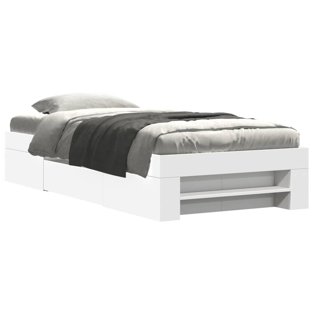 Bedframe bewerkt hout wit 90x200 cm is nu te koop bij PeponiXL, paradijselijk wonen!