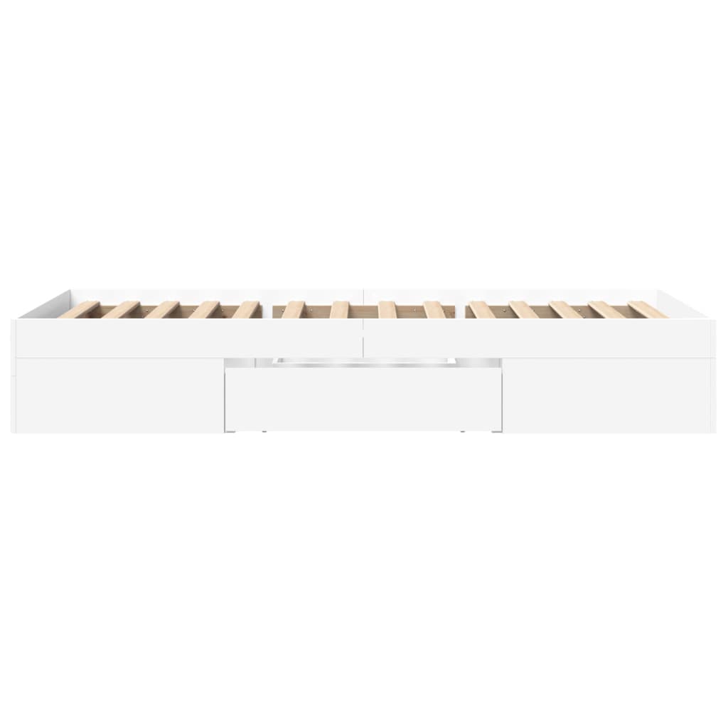 Bedframe bewerkt hout wit 90x200 cm is nu te koop bij PeponiXL, paradijselijk wonen!