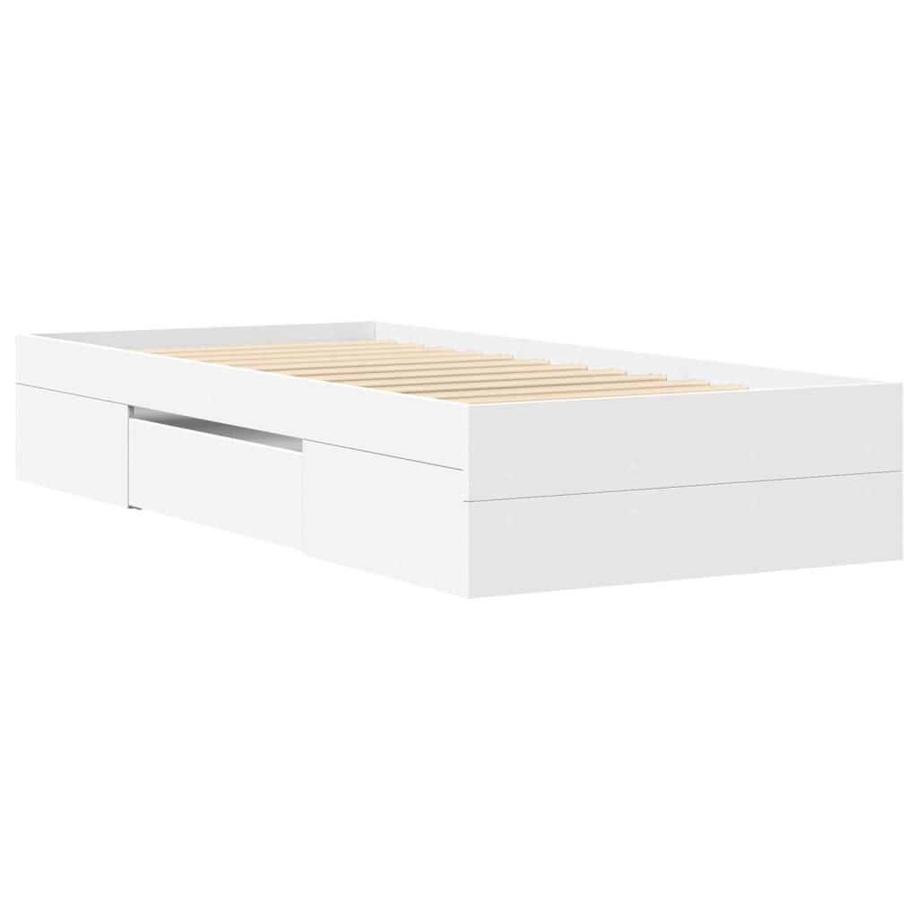 Bedframe bewerkt hout wit 90x200 cm is nu te koop bij PeponiXL, paradijselijk wonen!