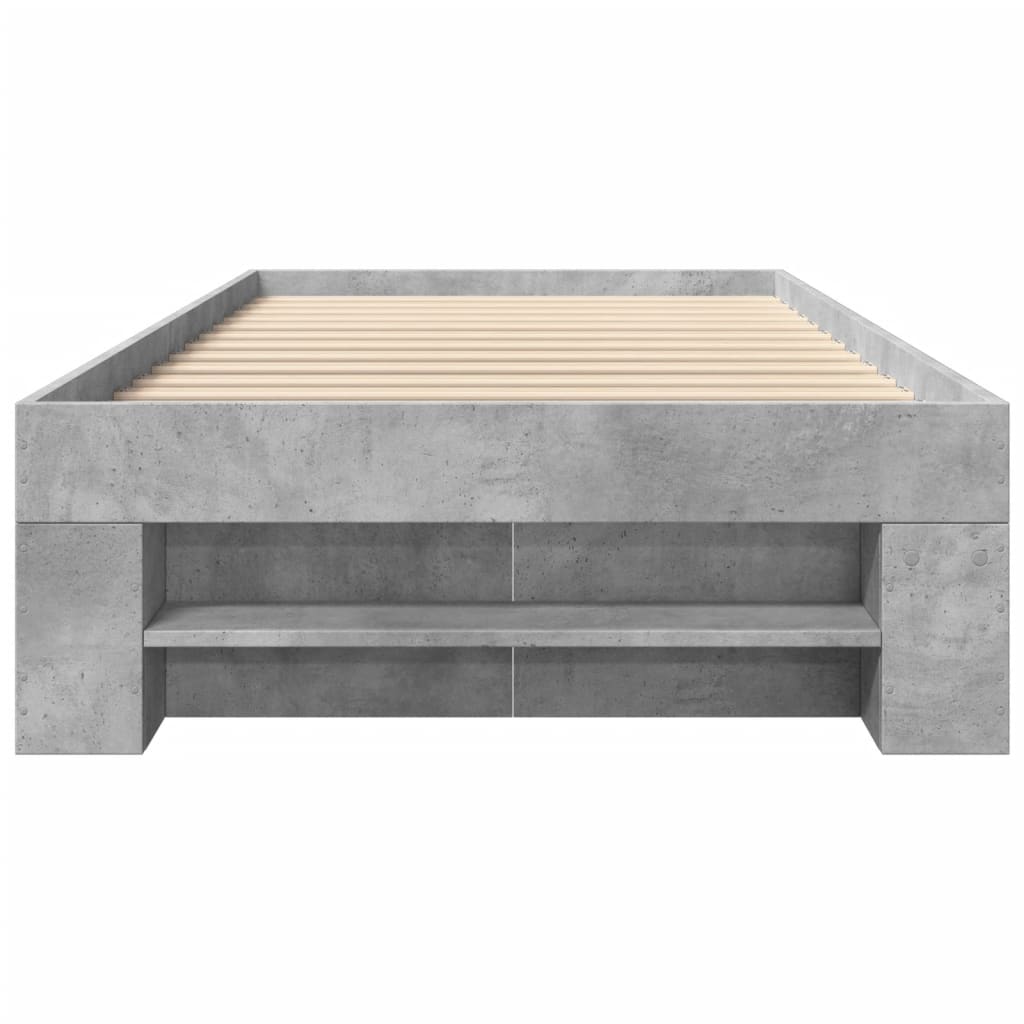 Bedframe bewerkt hout betongrijs 90x200 cm is nu te koop bij PeponiXL, paradijselijk wonen!