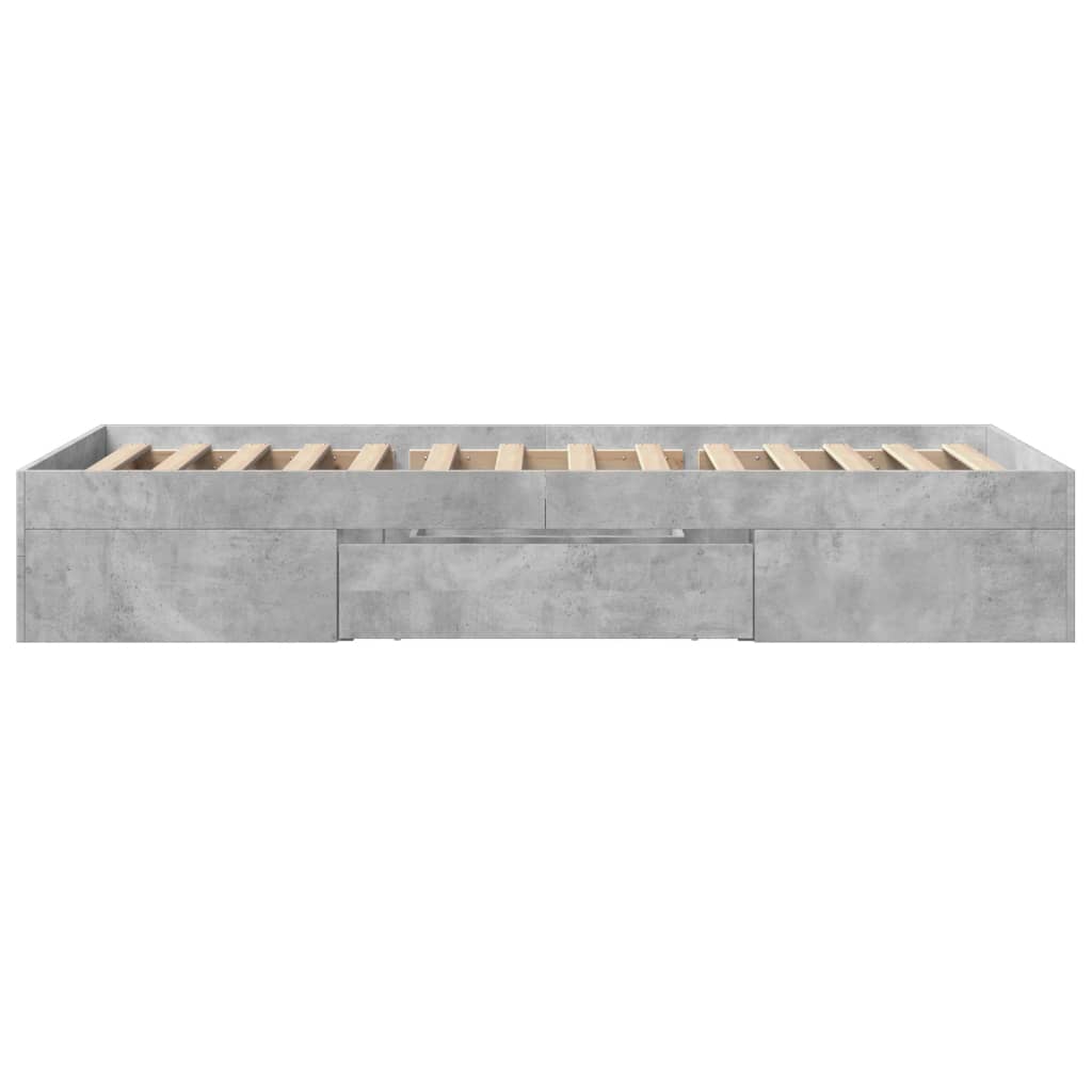 Bedframe bewerkt hout betongrijs 90x200 cm is nu te koop bij PeponiXL, paradijselijk wonen!