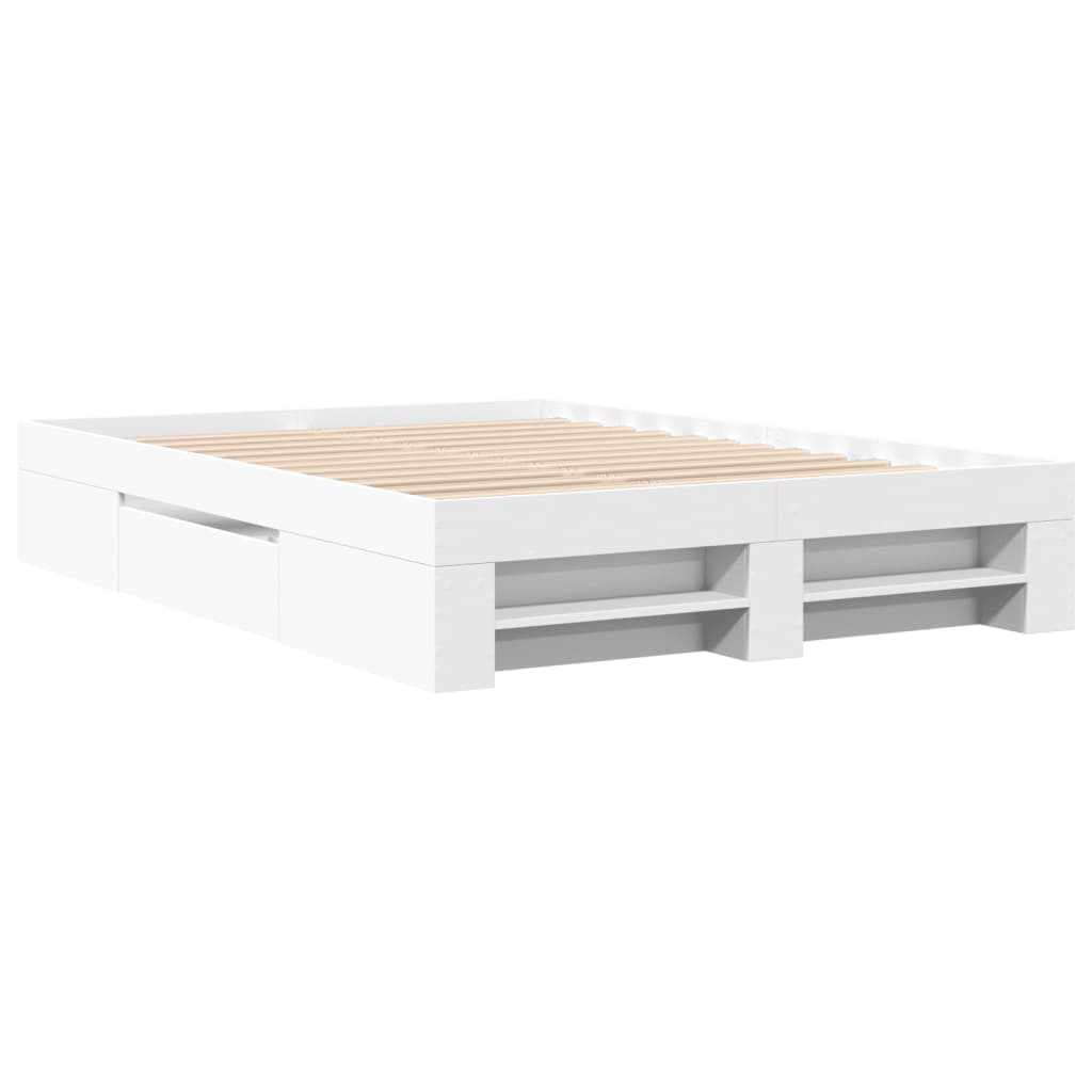 Bedframe massief hout wit 140x190 cm is nu te koop bij PeponiXL, paradijselijk wonen!