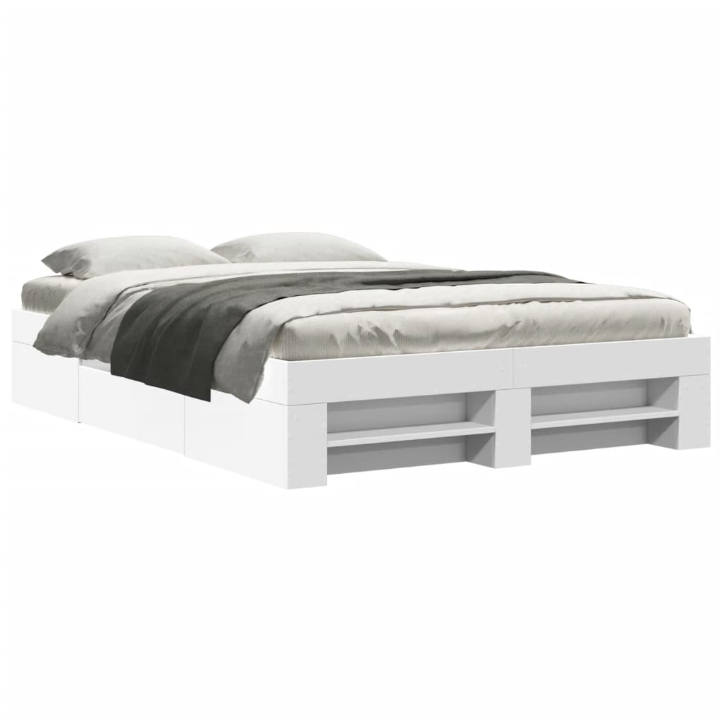 Bedframe massief hout wit 140x190 cm is nu te koop bij PeponiXL, paradijselijk wonen!