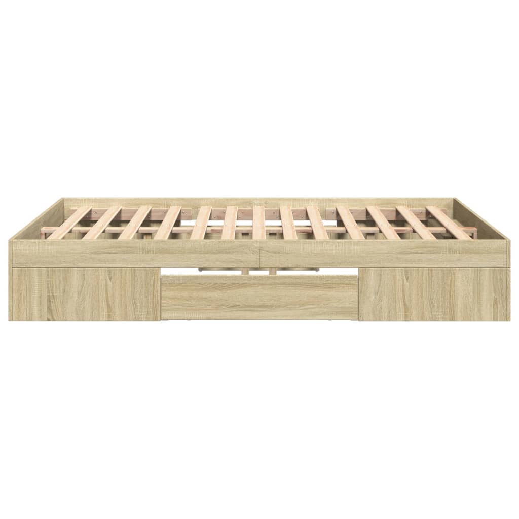 Bedframe zonder matras hout sonoma eikenkleurig 140x190 cm is nu te koop bij PeponiXL, paradijselijk wonen!