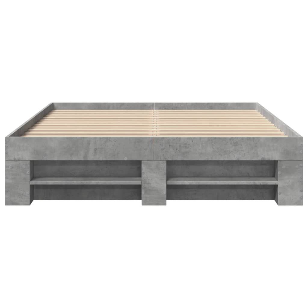 Bedframe bewerkt hout betongrijs 140x190 cm is nu te koop bij PeponiXL, paradijselijk wonen!