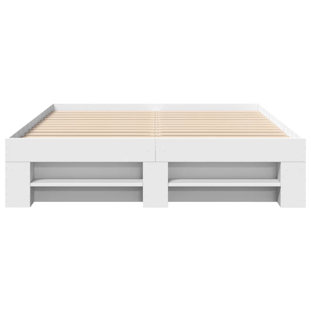 Bedframe bewerkt hout wit 135x190 cm is nu te koop bij PeponiXL, paradijselijk wonen!