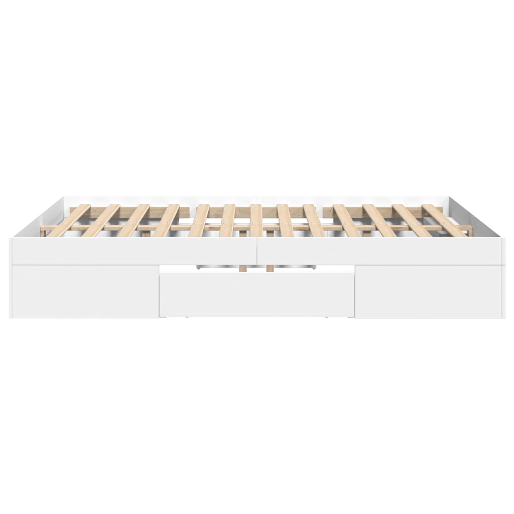 Bedframe bewerkt hout wit 135x190 cm is nu te koop bij PeponiXL, paradijselijk wonen!