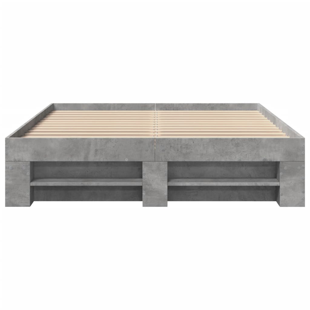 Bedframe bewerkt hout betongrijs 135x190 cm is nu te koop bij PeponiXL, paradijselijk wonen!