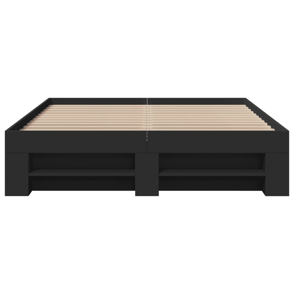 Bedframe bewerkt hout zwart 120x190 cm is nu te koop bij PeponiXL, paradijselijk wonen!