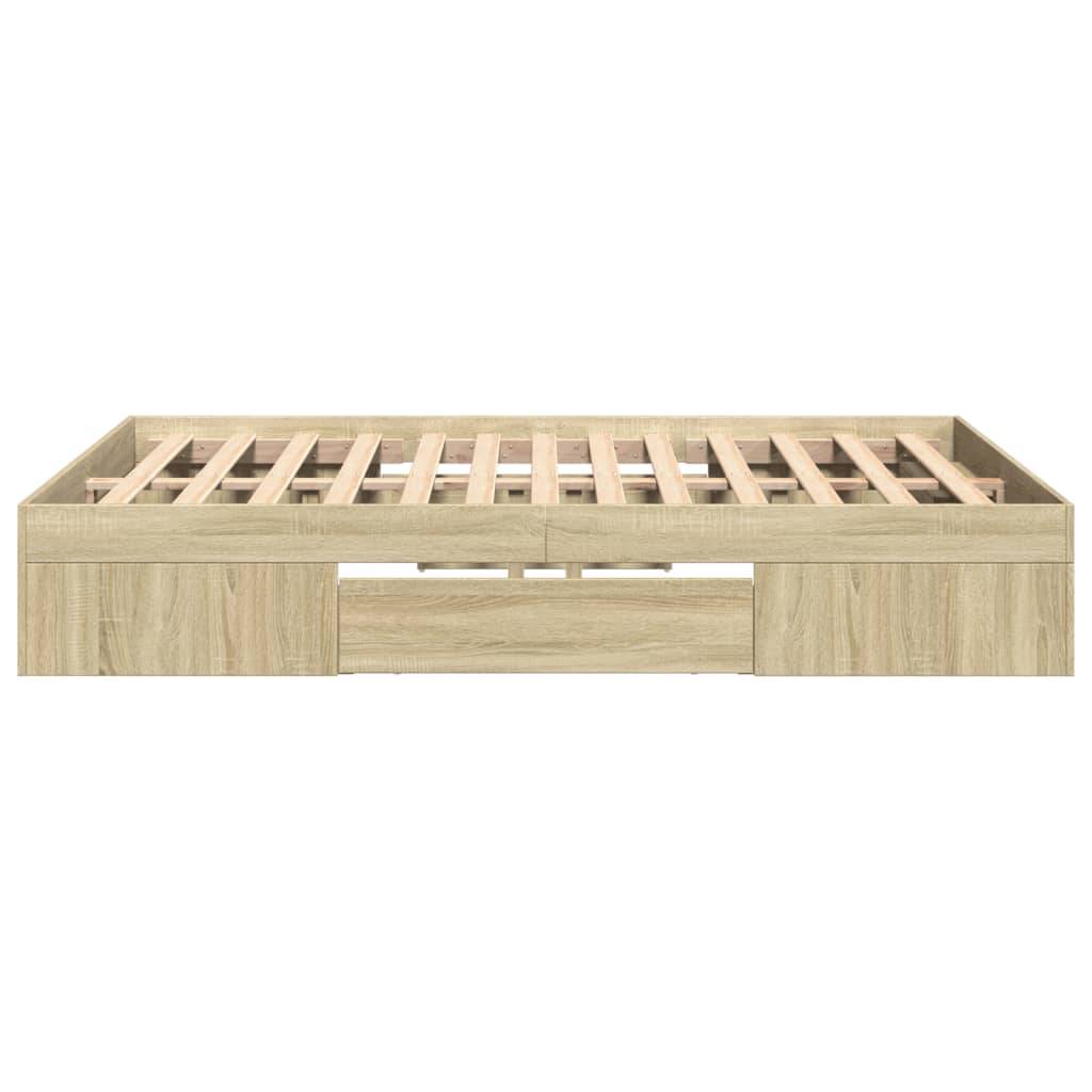 Bedframe zonder matras hout sonoma eikenkleurig 120x190 cm is nu te koop bij PeponiXL, paradijselijk wonen!