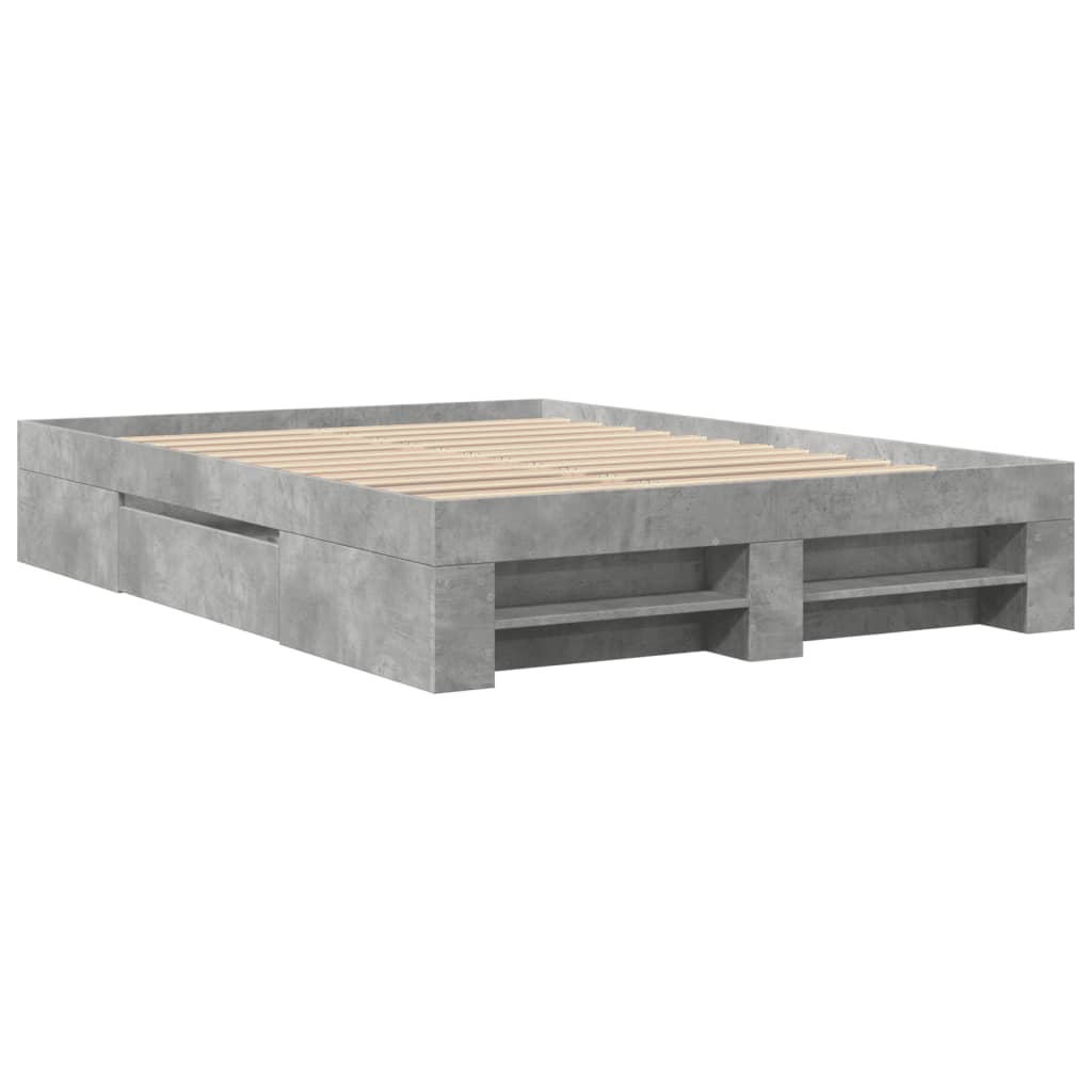 Bedframe bewerkt hout betongrijs 120x190 cm is nu te koop bij PeponiXL, paradijselijk wonen!