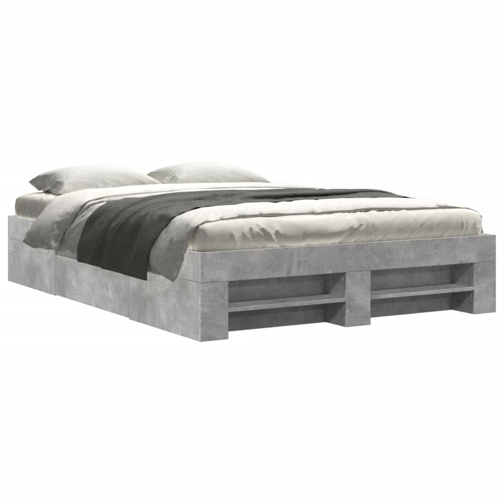 Bedframe bewerkt hout betongrijs 120x190 cm is nu te koop bij PeponiXL, paradijselijk wonen!