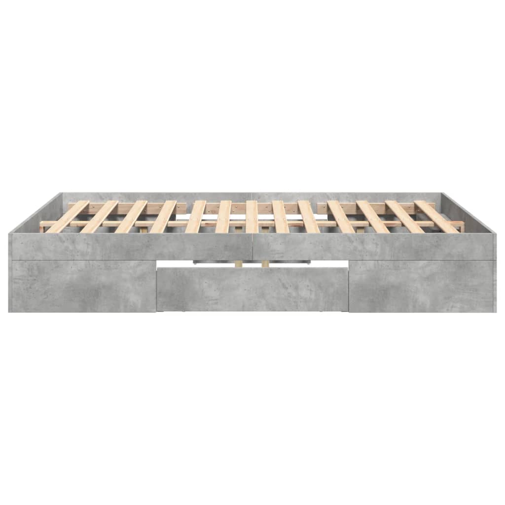 Bedframe bewerkt hout betongrijs 120x190 cm is nu te koop bij PeponiXL, paradijselijk wonen!